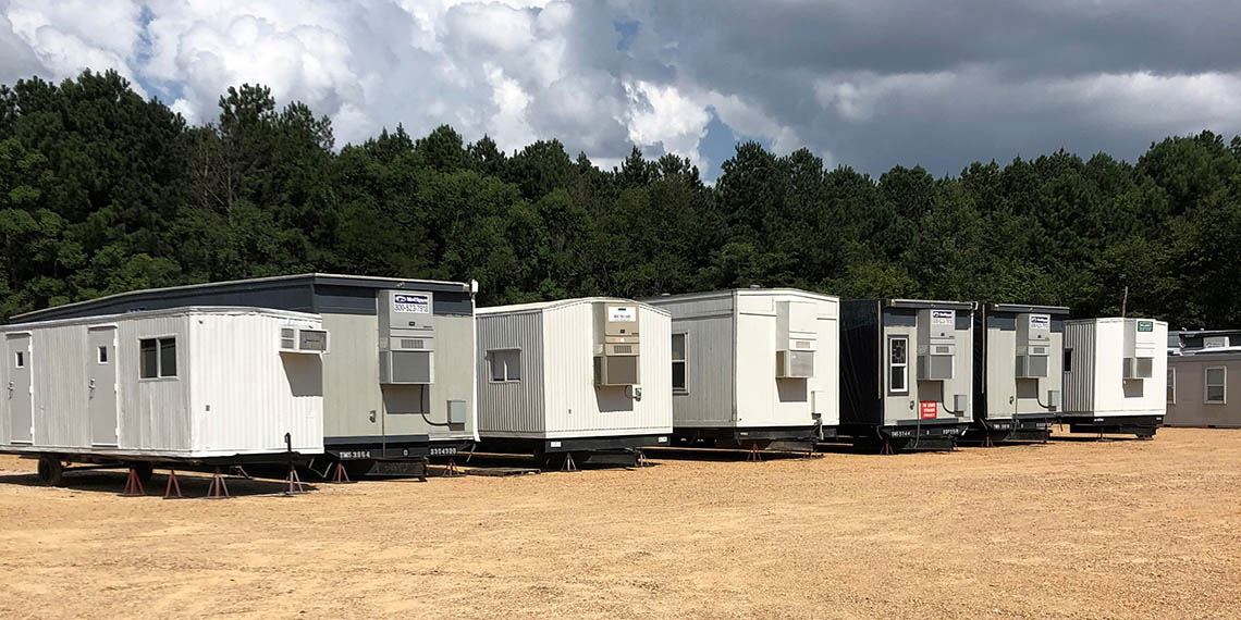various mobile office trailers at WillScot Jackson, MS