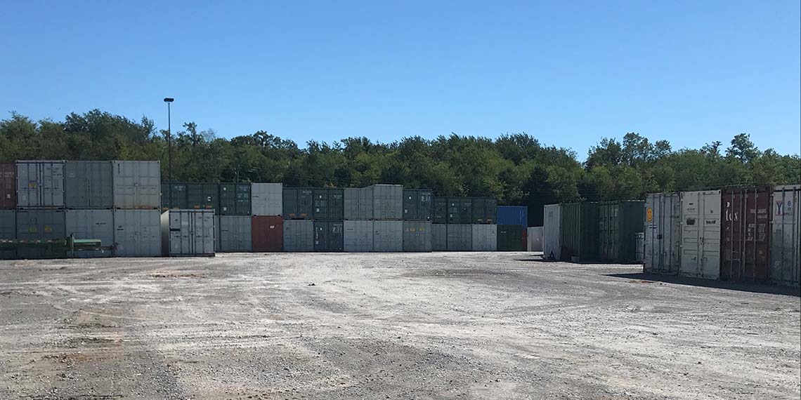 containers stacked at the WillScot Nashville, TN yard