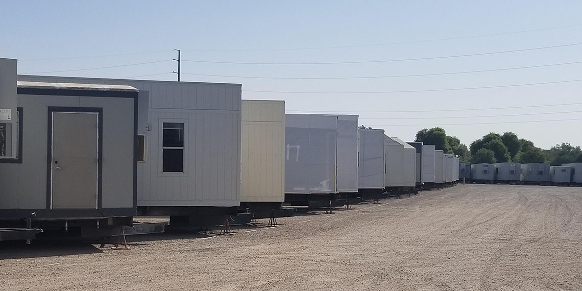 various mobile office trailers at WillScot Phoenix, AZ