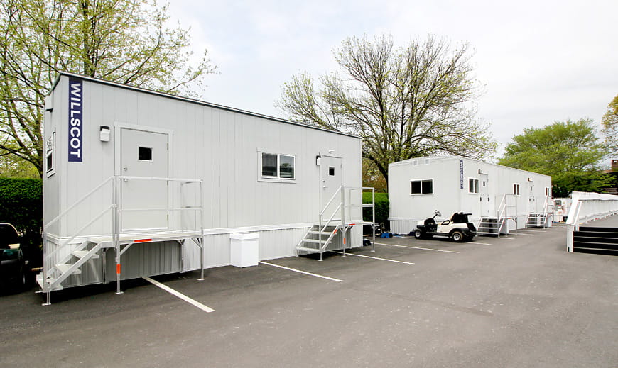 Office Trailers lined up